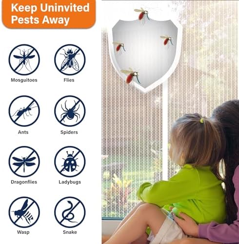 Magnetic Screen Door, Keep Bugs Out, Pet & Kid Friendly，Works with Front Doors, Sliding Doors,Fit Door Size 29 x 80 Inches White