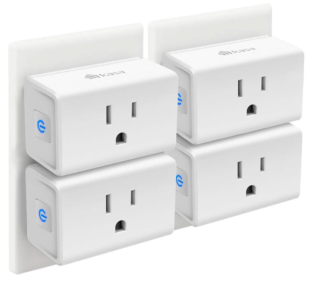 Kasa Smart Plug Mini 15A, Smart Home Wi-Fi Outlet Works with Alexa, Google Home, No Hub Required, UL Certified, 2.4G WiFi Only, 4-Pack(EP10P4) , White