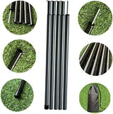 Tent Poles Adjustable Tarp Poles Steel Rods for Tarp Canopy Camping Replacement Set of 2 +Pegs & Reflective Ropes