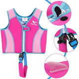 Pottwal Swim Vest for Kids - Swim Jacket for 1-2 Years (24-33LBS) - Buoyancy Aid Made of Neoprene & EPE - with Adjustable Crotch Strap