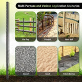 16 Inches Rebar Stakes(16pcs) Heavy Duty Straight Metal Ground Anchors with Chisel Point Ends for Timber,Concrete,Plant Support,Camping Tents,3/8 Inch Thickness Garden Stakes,Black