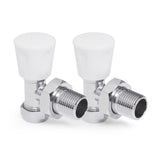 Vancoco Radiator Valve (Pair) - Angled Brass Radiator Valves with Lockshield Suit for Towel Radiators 1/2" /15mm Standard Thread