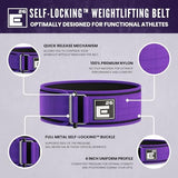 Self-Locking Weight Lifting Belt - Premium Weightlifting Belt for Serious Functional Fitness, Weight Lifting, and Olympic Lifting Athletes - Lifting Support for Men and Women - Deadlift Training Belt