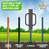 Gtongoko 8LB Fence Post Driver with Handles Heavy Duty T Post Driver Post Pounder for T-Posts, U Channel, Metal Post and Sign Post Pole Driver Tool, Black