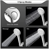 FEELSO Filtered Shower Head with Handheld, High Pressure 3 Spray Mode Showerhead with 60" Hose, Bracket and 15 Stage Water Softener Filters for Hard Water Remove Chlorine and Harmful Substance
