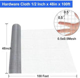 Land Guard Hardware Cloth 1/2 Inch 48inx100.1ft 19 Gauge Square Chicken Wire Fence Mesh Roll Raised Garden Bed Plant Supports Poultry Netting Cage Snake Fence…