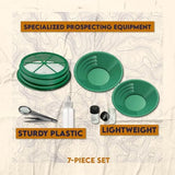 SE Gold Panning Kit - Complete Prospecting Set with Pans, Sieves, and More - Ideal for Beginners, Enthusiasts, Hobbists (GP5-KIT107)