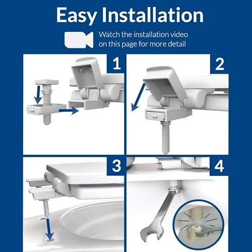 Mayfair Cassel Slow Close Toilet Seat, Easy Clean, Non Slip Premium Wood Seat, Easy Install, Made in USA, Round, White