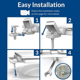 Mayfair Cassel Slow Close Toilet Seat, Easy Clean, Non Slip Premium Wood Seat, Easy Install, Made in USA, Round, White