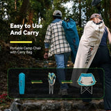 Oversized Camping Chair for Adults – Heavy Duty Folding Chair with Cup Holders, Storage Pocket & Carry Bag – Outdoor Padded Camp Chair for Camping, Backyard, Fishing & Sports – Supports 400lbs