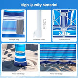 Grandekor Beach Cabana 6'×6' Beach Canopy with Sand Anchor Sidewall Hanging Hook UPF 50+ UV Beach Umbrella Portable Cool Cabana Beach Easy Set up and Take Down with Sand Pockets