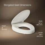 KOHLER 25875-96 Hyten 3" Height, Elevated Soft Close Elongated Toilet Seat, Contoured Seat with Grip-Tight Bumpers, Quick-Attach Hardware, No Slam Toilet Seat, Biscuit (Pack of 2)
