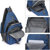 G4Free Sling Bag RFID Blocking Sling Backpack Crossbody Chest Bag Daypack for Hiking Travel(Dark Blue)