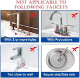 Meiliweser Silicone Faucet Splash Guard Gen 2 - Outlet & Slope Upgraded Faucet Water Catcher Mat - 18” x 5.1” - Sink Sponge Holder for Kitchen, Bathroom(Beige)