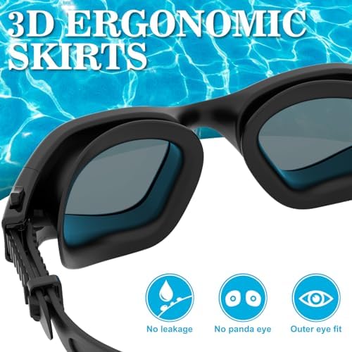 WIN.MAX Polarized Swimming Goggles Swim Pool Goggles Anti Fog Anti UV No Leakage Clear Vision for Men Women Adults Teenagers