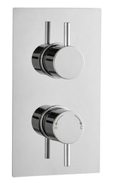 Valla Single Shower Thermostatic Valve | Concealed Round Controls | Chrome Plate | Single Outlet