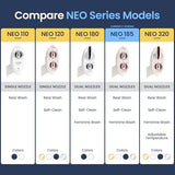 LUXE Bidet NEO 185 - Self-Cleaning, Dual Nozzle, Non-Electric Bidet Attachment for Toilet Seat, Adjustable Water Pressure, Rear and Feminine Wash (Rose Gold)