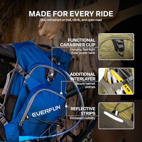 Everfun Hydration Backpack 18L with Water Bladder 2L/3L Hiking Water Backpack Women Men Hydration Pack Insulated Lightweight Day Hydropack with Storage for Hiking, Biking, Running, Festival