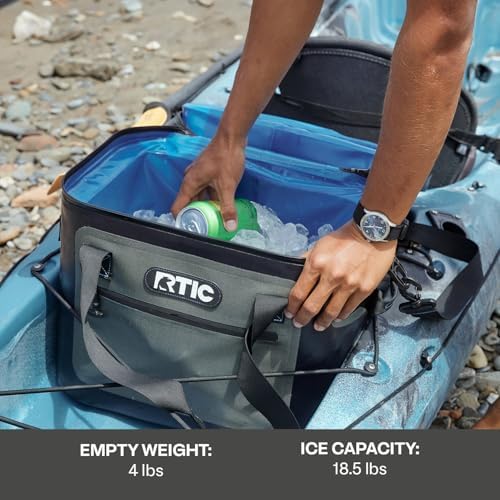 RTIC Ultra-Tough Soft Cooler 30 Can, Insulated Bag Portable Ice Chest Box for Lunch, Beach, Drink, Beverage, Travel, Camping, Picnic, Car, Trips, Floating Cooler Leak-Proof with Zipper