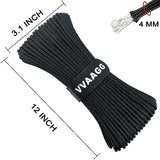 VVAAGG 550 Paracord 200FT - 4mm Lightweight and Durable Camping Tent Marine Rope, Nylon Parachute Cord