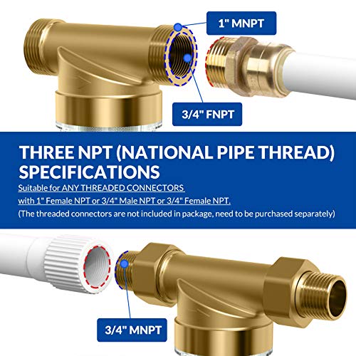 SimPure 100/500 Micron Spin Down Sediment Filter, Reusable Whole House Sediment Water Filter, Pre-Filtration System for City/Well Water, 1" MNPT + 3/4" FNPT + 3/4" MNPT, BPA Free