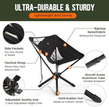 RiseLite Adjustable Portable Chair - Small Compact Folding Chair for Adults, Setup in 6 Seconds, Lightweight Outdoor Backpack Chairs for Camping, Travel, Hiking, Concert