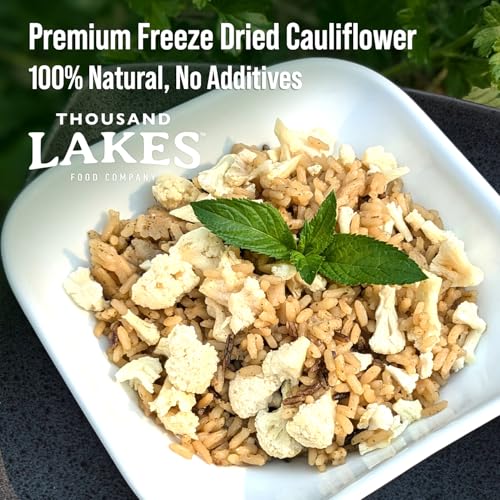 Thousand Lakes Freeze Dried Vegetables - Cauliflower Florets and Stems 2-pack 0.8 ounces (1.6 ounces total) | No Salt Added