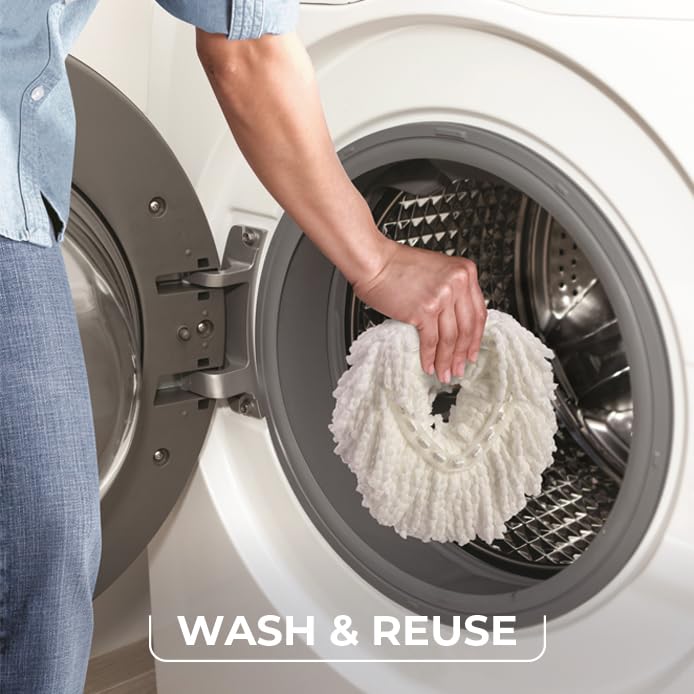 O-Cedar Easywring Microfiber Spin Mop & Bucket Floor Cleaning System with 3 Extra Refills