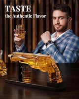 Gun Whiskey Decanter Sets for Men, Kollea Liquor Decanter Set with Gun Shot Glass, Unique Birthday Gifts for Men Dad, Cool Anniversary Christmas Gift for Him Husband, Dispenser for Bar Drinking Party