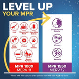 Filtrete 18x18x1 AC Furnace Air Filter, MERV 11, MPR 1000, Micro Allergen Defense, 3-Month Pleated 1-Inch Electrostatic Air Cleaning Filter, 4 Pack (Actual Size 17.81 x 17.81 x 0.81 in)