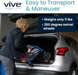 Vive Mobility 3 Wheel Walker - Three Wheeled Rollator for Seniors - Lightweight, Foldable, Narrow, Heavy Duty - for Elderly Men Women - Folding 3-Wheel Tri Scooter with Basket Bag (FSA HSA Approved)
