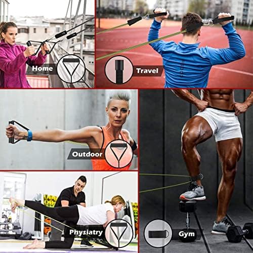 VEICK Resistance Bands, Exercise Bands, Workout Bands Set for Working Out with Handles for Men Women, Elastic Exercising Bands for Fitness Weights Work Out at Home Gym