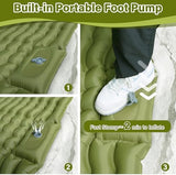 Sleeping Pad for Camping 2 Person, Backpacking Self Inflating Sleeping Pad Double 2 People Ultra Lightweight, Air Inflatable Foldable Camp Hiking Sleep Mat for Outdoor Tent 4 inch Thick, 78 x 55 inch