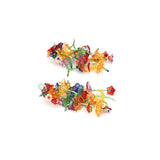 Hypoallergenic Rainbow Flower Floral Statement Dangle Earrings - Colorful Tassel, Beaded Leaf Cluster Drop Earrings