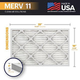 BNX TruFilter 16x25x1 Air Filter MERV 11 (6-Pack) - MADE IN USA - Allergen Defense Electrostatic Pleated Air Conditioner HVAC AC Furnace Filters for Allergies, Dust, Pet, Smoke, Allergy MPR 1200 FPR 7