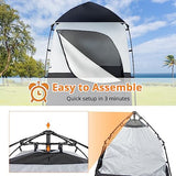 VINGLI 6.8FT Shower Tent, Large Instant Pop Up Shelter with Mesh Floor & Carrying Bag, Privacy Changing Room Tent for Toilet, Camping, Dressing, Lightweight & Sturdy, Easy Set Up