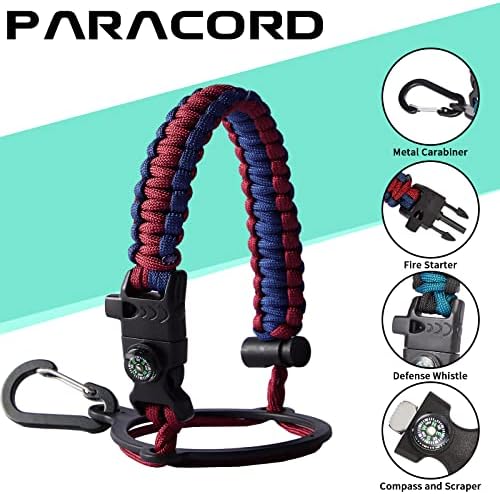 32OZ Insulated Water Bottle with Straw - Spout Lid, Sweat-Proof & BPA-Free Metal Reusable Water Bottles, Wide-Mouth Vacuum Insulated Bottle with Paracord Handle, Bottle Sleeve Bag & Protective Boot