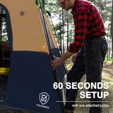 EVER ADVANCED 6 Person Blackout Camping Tent Instant Cabin Tents for Family with Rainfly, 60s Easy Setup, Water-Resistant