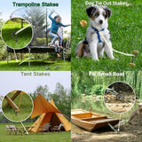 18 Inch Rebar Stakes with Loop 12 Pack Tent Stakes Heavy Duty 1/2 Inch Diameter Metal Tree Stakes and Supports, Rope Stakes for Walkway Fence Trampoline Outdoor Camping, Black