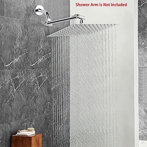 NearMoon Rain Shower Head, High Flow Stainless Steel Square Rainfall Shower, High Pressure Design, Awesome Shower Experience Even At Low Water Flow (10 Inch, Chrome Finish)