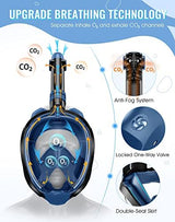 Greatever G2 Full Face Snorkel Mask with Latest Dry Top System,Foldable 180 Degree Panoramic View Snorkeling Mask with Camera Mount,Safe Breathing,Anti-Leak&Anti-Fog