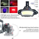 DARKBEAM COB Floodlight Headlamp USB Rechargeable with Red Light, 2000 Lumen LED Headlight - Car Maintenance and Night Construction 6-10 Hours Long Battery Life