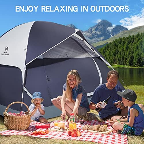 CAMEL CROWN Tents for Camping 2/3/4/5 Person Camping Dome Tent, Waterproof,Spacious, Lightweight Portable Backpacking Tent for Outdoor Camping/Hiking