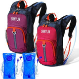 2 Pcs Kids Hydration Backpack with 1.5l Water Bladder Lightweight Kids Hiking Backpack Water Rucksack for Boys Girls Climbing Running