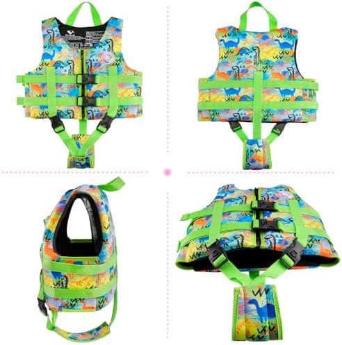 Pottwal Swim Vest for Kids - Swim Jacket for 1-2 Years (24-33LBS) - Buoyancy Aid Made of Neoprene & EPE - with Adjustable Crotch Strap