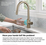 Kraus Oletto Kitchen Faucets Touchless Sensor Single Handle Pull-Down Sprayer in Brushed Brass, KSF-2830BB