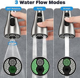 Kitchen Faucet Head Replacement 3 Modes with 17 Adapters, Pull Down Spray Head for Kitchen Faucet, Kitchen Sink Faucet Head G 1/2, Sprayer Head Replacement, Compatible with Moen，Delta, Kohler Faucets