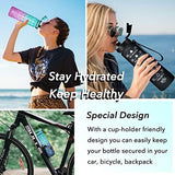 Enerbone Water Bottle, Leakproof BPA & Toxic Free, Motivational Water Bottle with Times to Drink and Straw, Fitness Sports Water Bottle with Strap for Office, Gym, Outdoor Sports