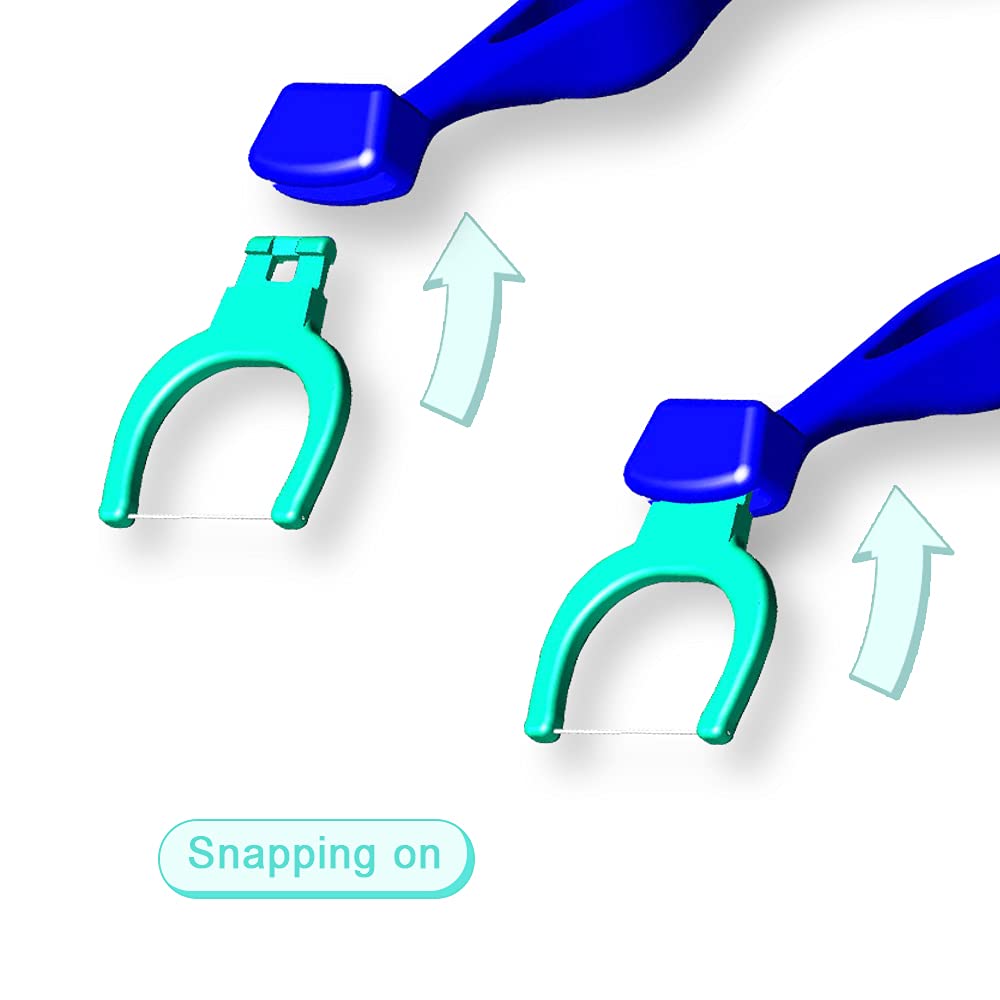 T.Smile Evolutionary Clean Dental Flossers, Kit of Refills Plus Mid-Length Handle (200 Extra-Strength Refills)