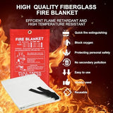 Home Emergency Fire Blankets 59“ x 59” Fiberglass Fire Blankets Essential Emergency Fire Blankets for Home and Kitchen 2 Packs